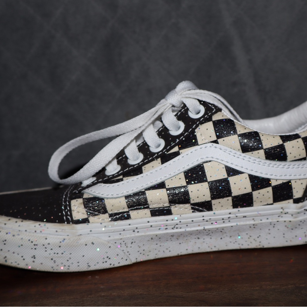 VANS unisex Old Skool Confetti Checkerboard Child Sneakers - Picture 2 of 10